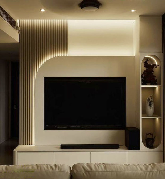 Mẫu kệ tivi phòng khách sang trọng